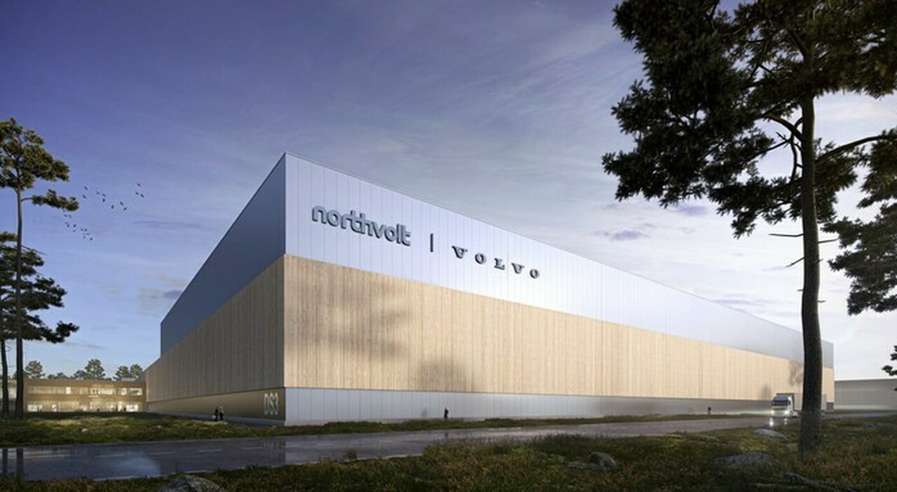 Il rendering del nuovo stabilimento per le batterie delle auto elettriche di Goteborg
