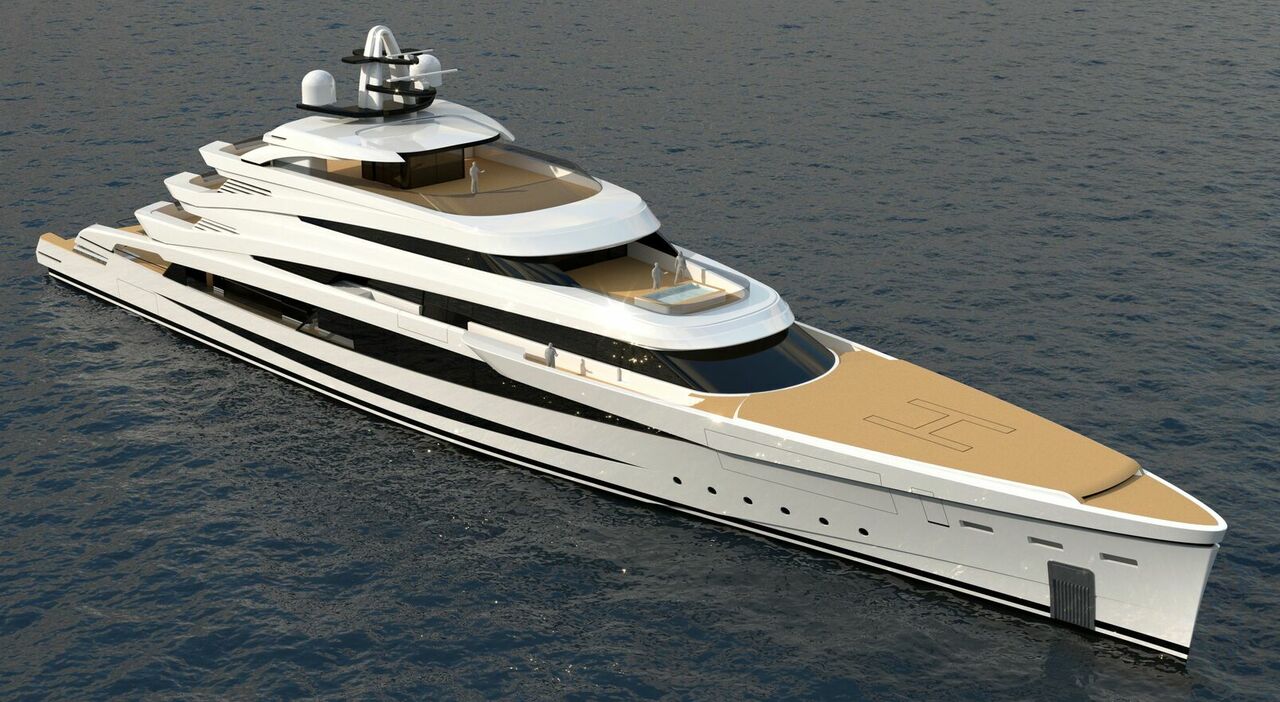 Il rendering del maxi yacht di 90 metri che costruirà Spadolini